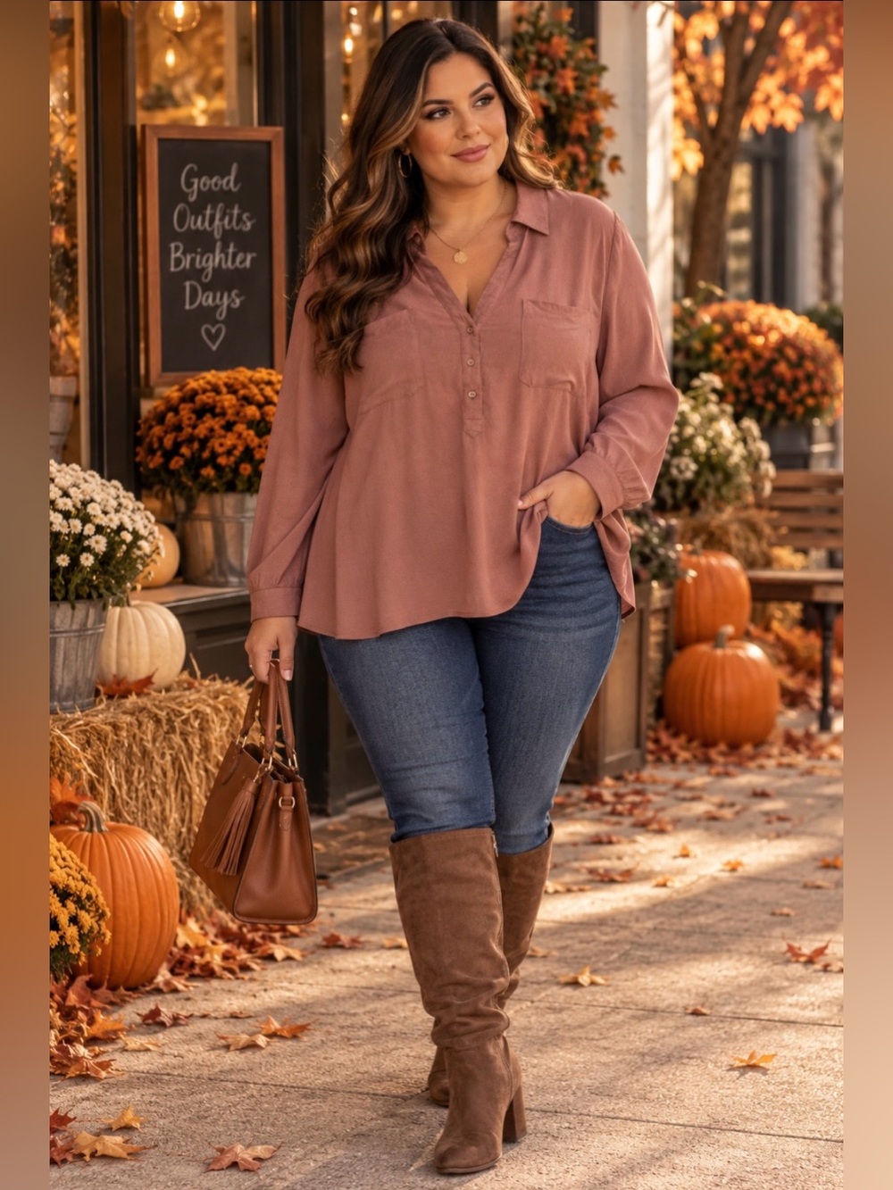 Women's Relaxed Henley Blouse - Torrid 2